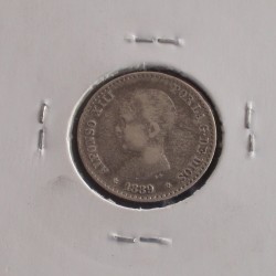 Espanha - Alfonso XIII - 50 Centimos - 1889-89 - Prata