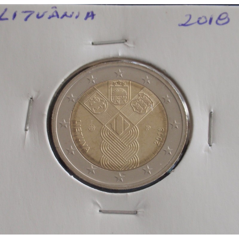 Lituânia - 2 Euro - 2018 - 100 Anos dos Estados Bálticos