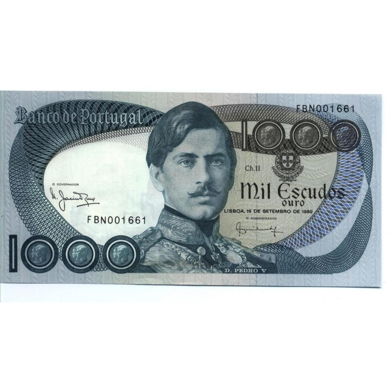 Portugal - Nota - 1000 Escudos 16/09/1980 Ch11 D.PedroV