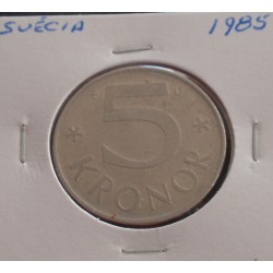 Suécia - 5 Kronor - 1985 U