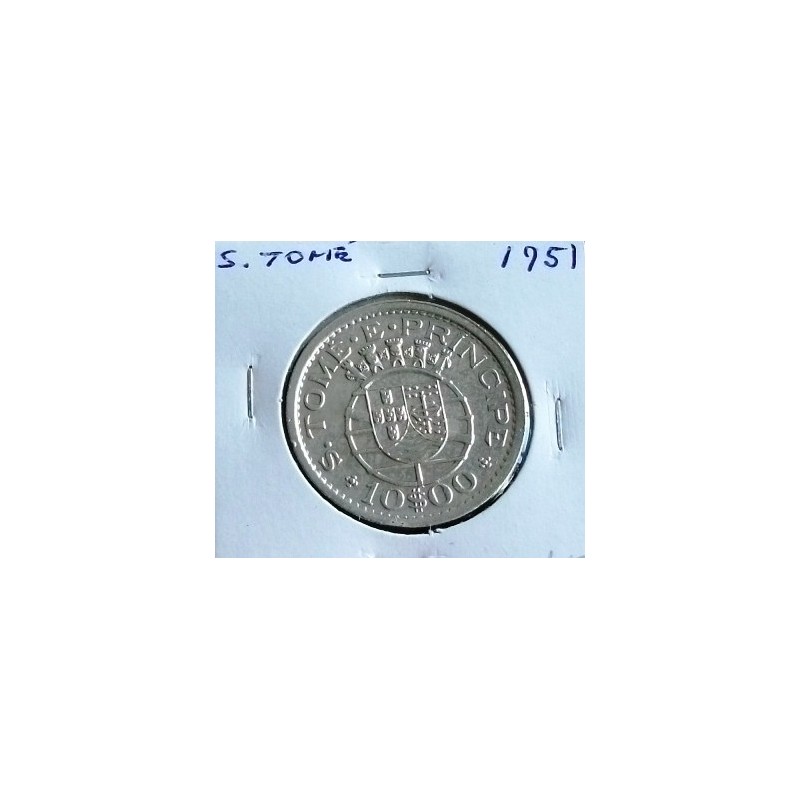 S.Tomé - 10 Escudos - 1951 - Prata