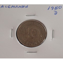 Alemanha - 10 Pfennig - 1980 D