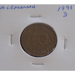 Alemanha - 10 Pfennig - 1991 D