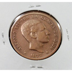 Espanha - Alfonso XII - 10 Centimos - 1877