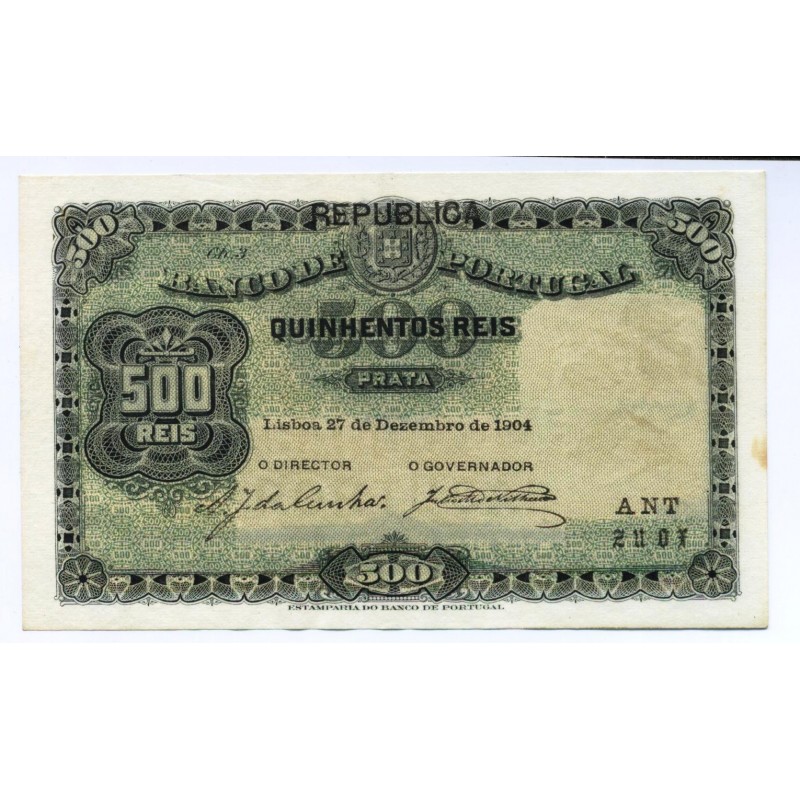 Portugal - Nota - 500 Réis - 27/12 1904 (c/ Républica)