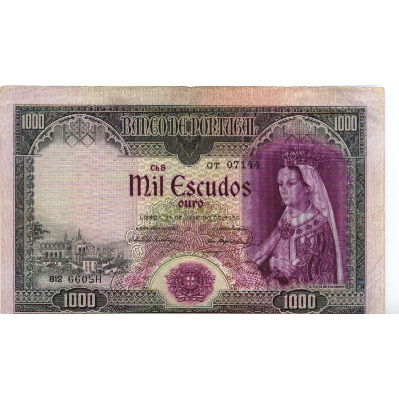 Portugal - Nota - 1000 Escudos - 31/1/1956 - Ch.8 - D. Filipa de Lencastre