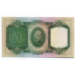 Portugal - Nota - 20 Escudos - 28/6/1949 -  Ch. 6 - D. António Luiz de Menezes