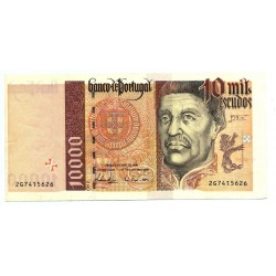 Portugal Nota - 10000 Escudos - 2/5/1996 - Ch. 2 - C/ Defeito - D. Afonso Henriques