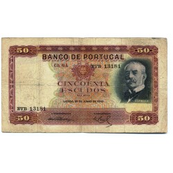 Portugal - Nota - 50 Escudos - 28/6/1949 -  Ch. 6A - Ramalo Urtigão