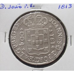 D. João P. R. - Cruzado - 1813 - A. G. 24.05 - Prata