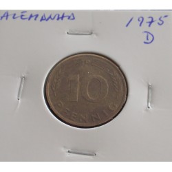 Alemanha - 10 Pfennig - 1975 D
