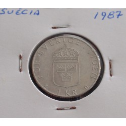 Suécia - 1 Krona - 1987
