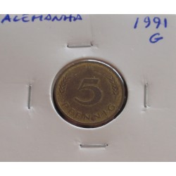 Alemanha - 5 Pfennig - 1991 G
