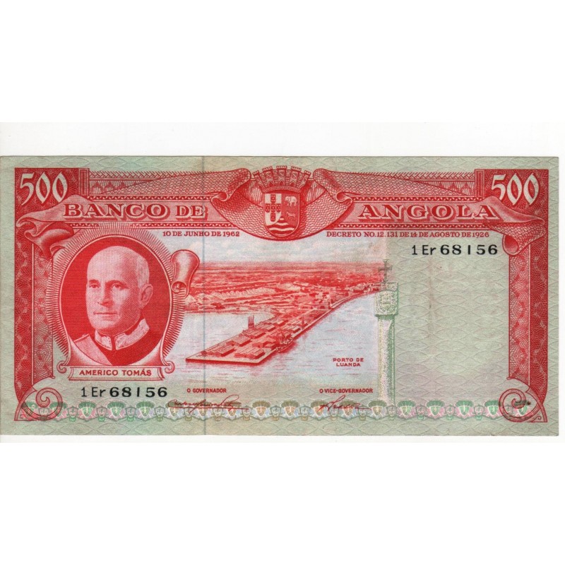 Angola, PT, 500 Escudos, 10/6/1962, Amério Tomás
