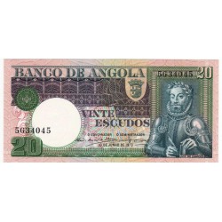 Angola, PT, 20 Escudos, 10/6/1973, Luiz de Camões
