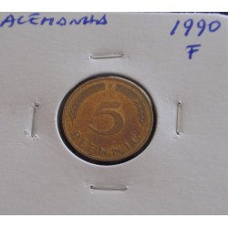 Alemanha - 5 Pfennig - 1990 F